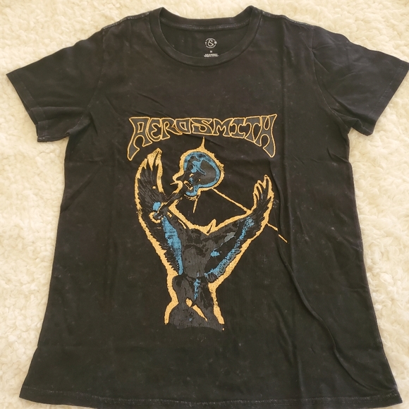 NWOT Nordstrom Aerosmith Black Vintage Band Tshirt Size Med - Picture 5 of 11